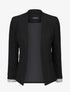 Blazer uni à revers imprimé graphique - Noir - 1