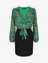 Robe fourreau à buste imprimé petites fleurs - Vert - 1