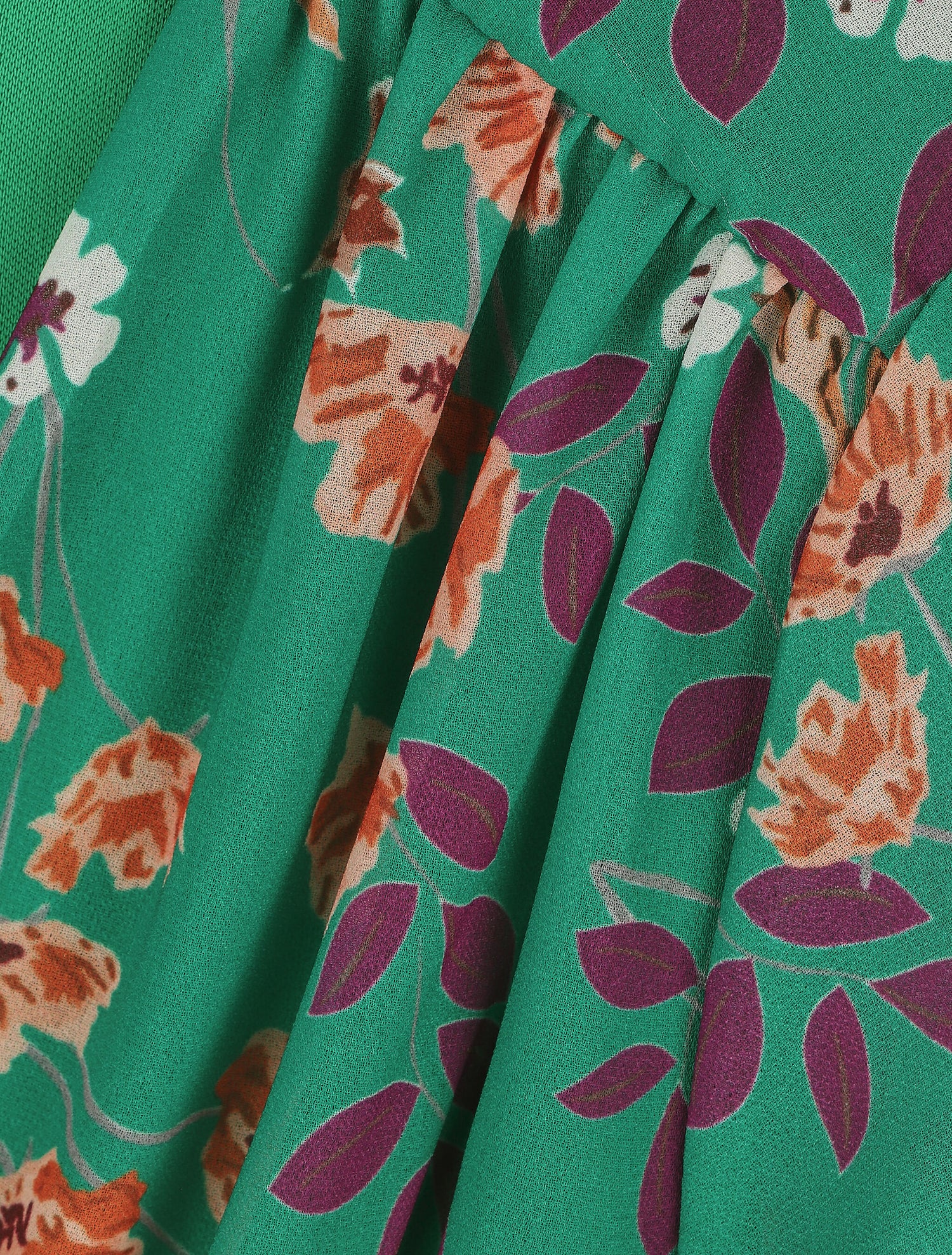 Robe fourreau à buste imprimé petites fleurs - Vert - 3