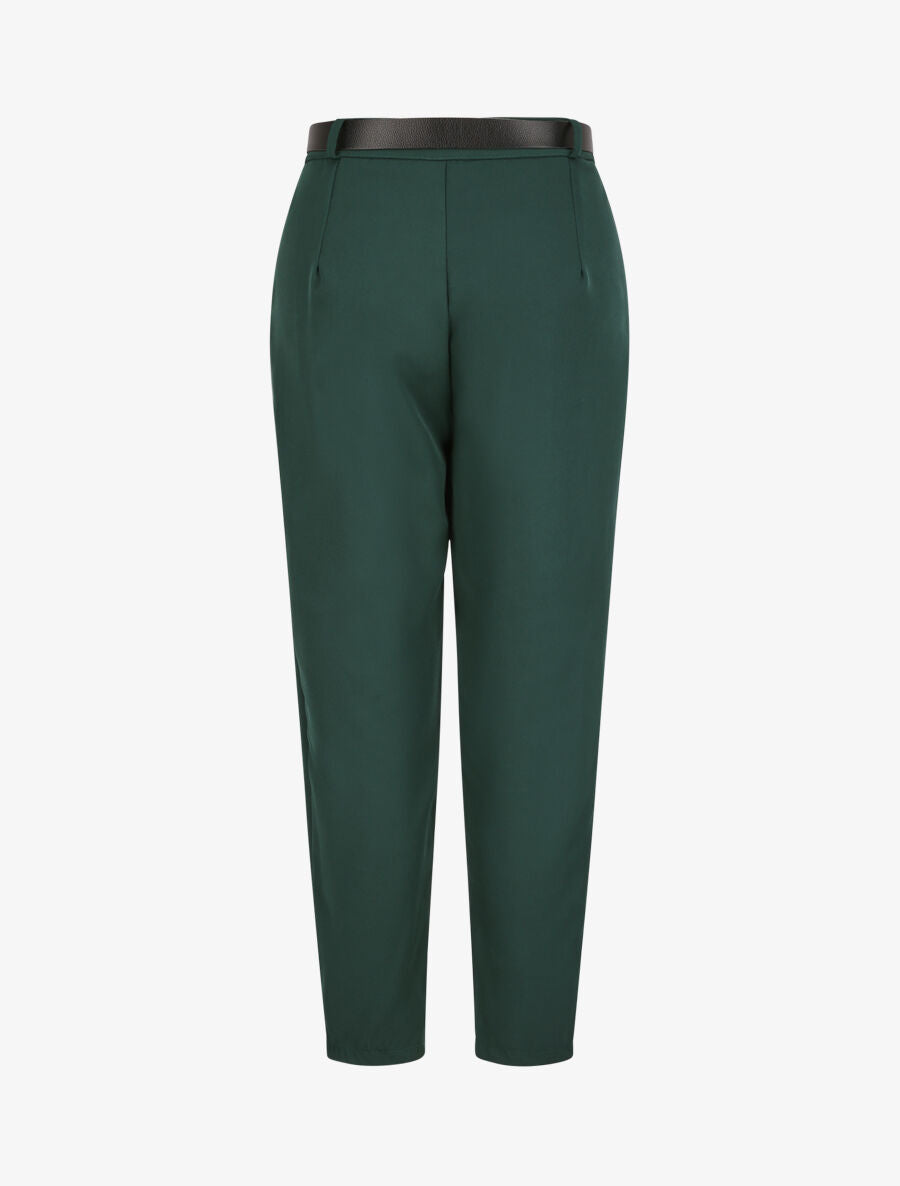 Pantalon dad uni taille standard - Vert foncé - 2