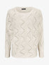 Pull en maille zigzag - Beige - 1