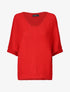 Pull grosse maille à manches 3/4 - Rouge - 5