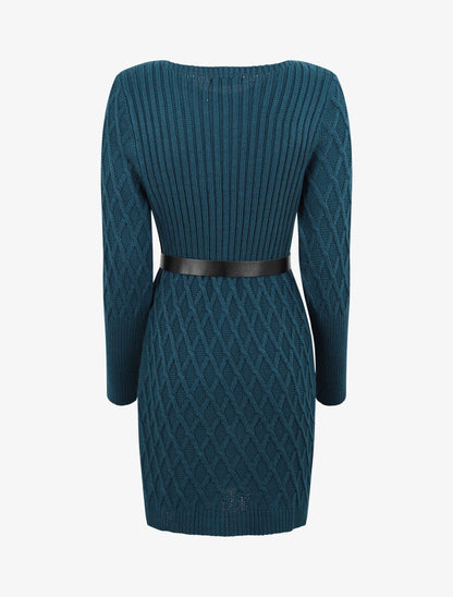Robe pull courte - Bleu canard - 2