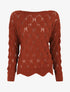 Pull en maille effet écaille - Rouille - 1