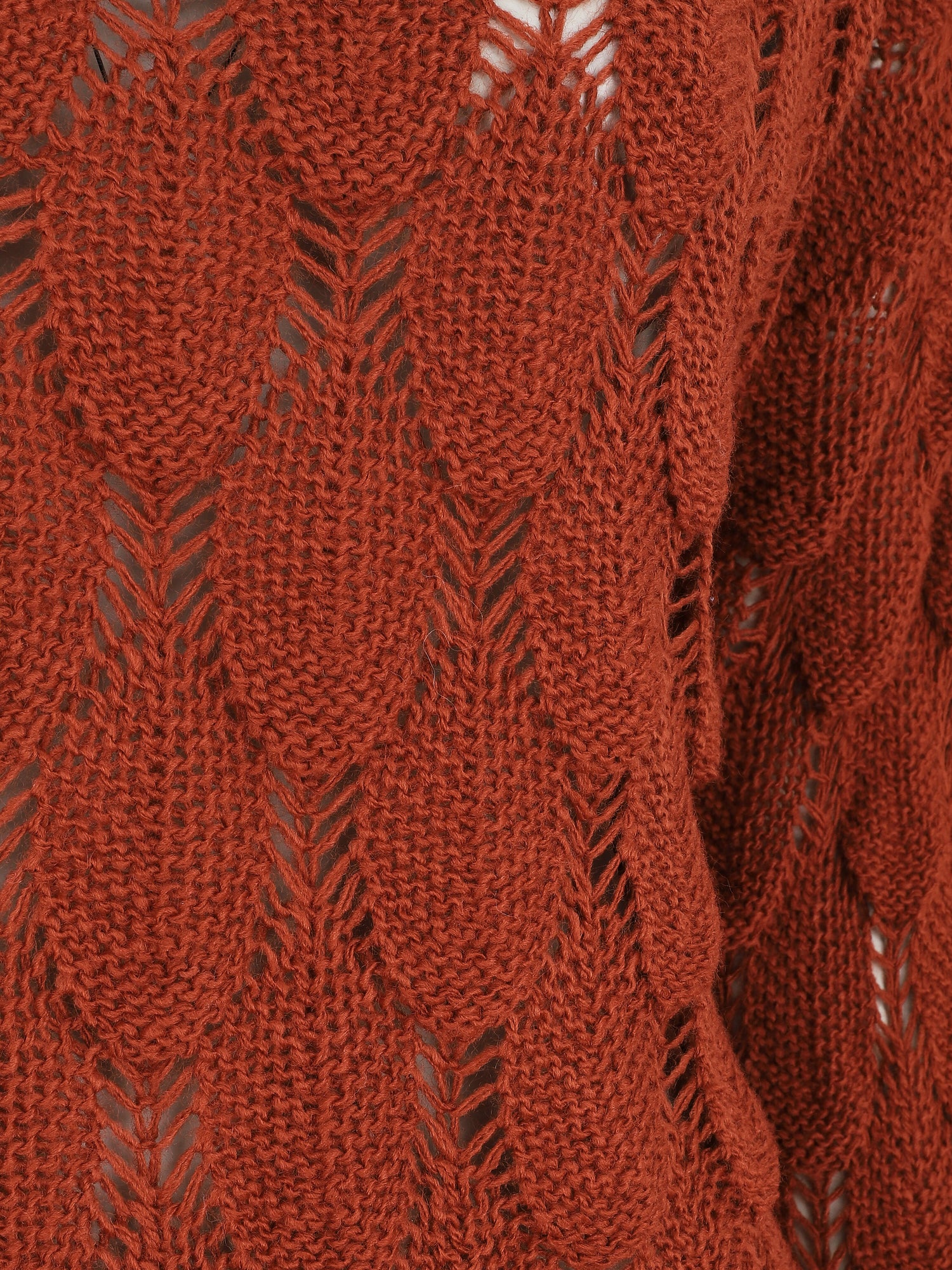 Pull en maille effet écaille - Rouille - 3