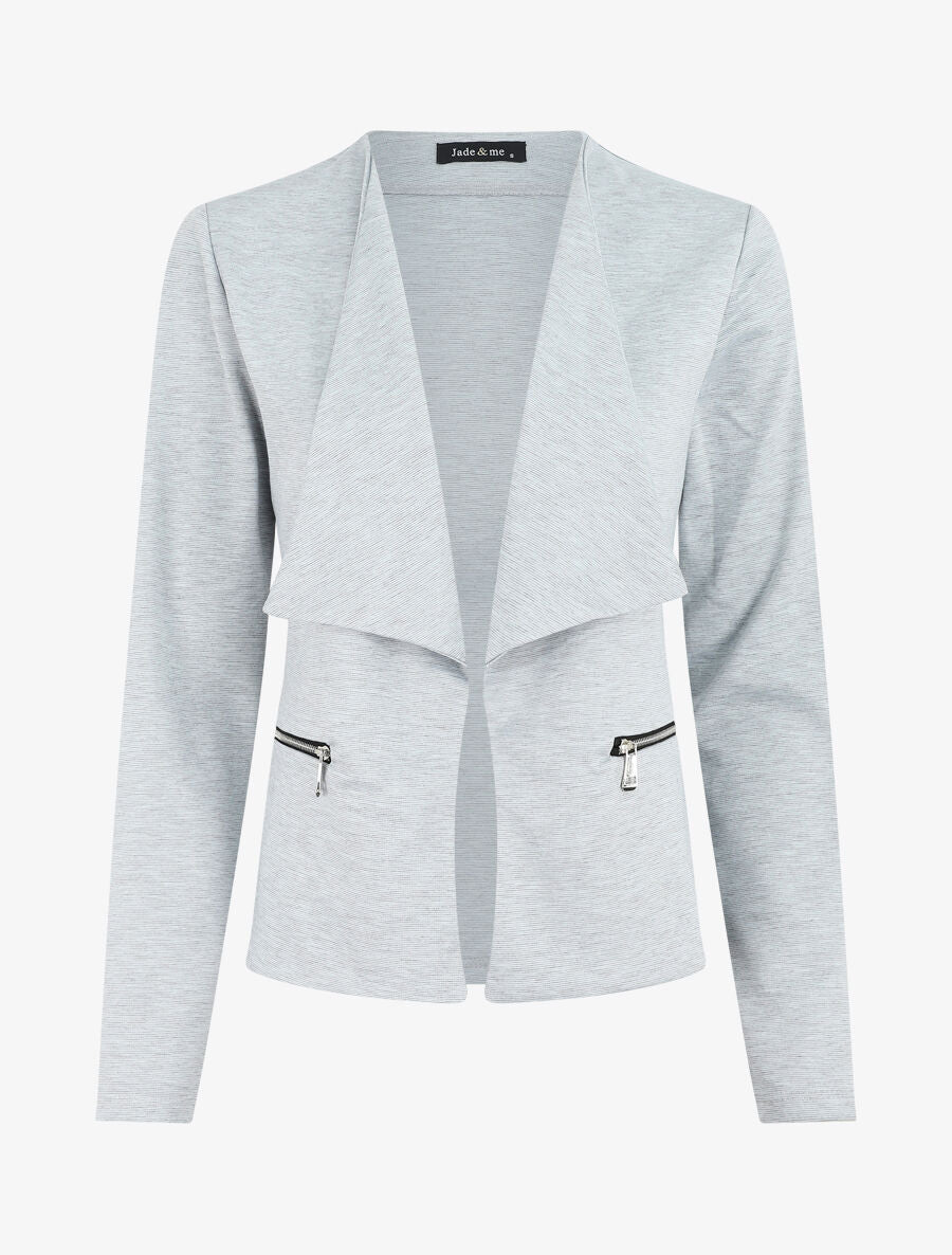 Veste à poches zippées - Gris clair - 1