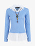 Pull à chemise superposée - Bleu ciel - 5