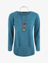 Pull uni à bas asymétrique - Bleu canard - 1