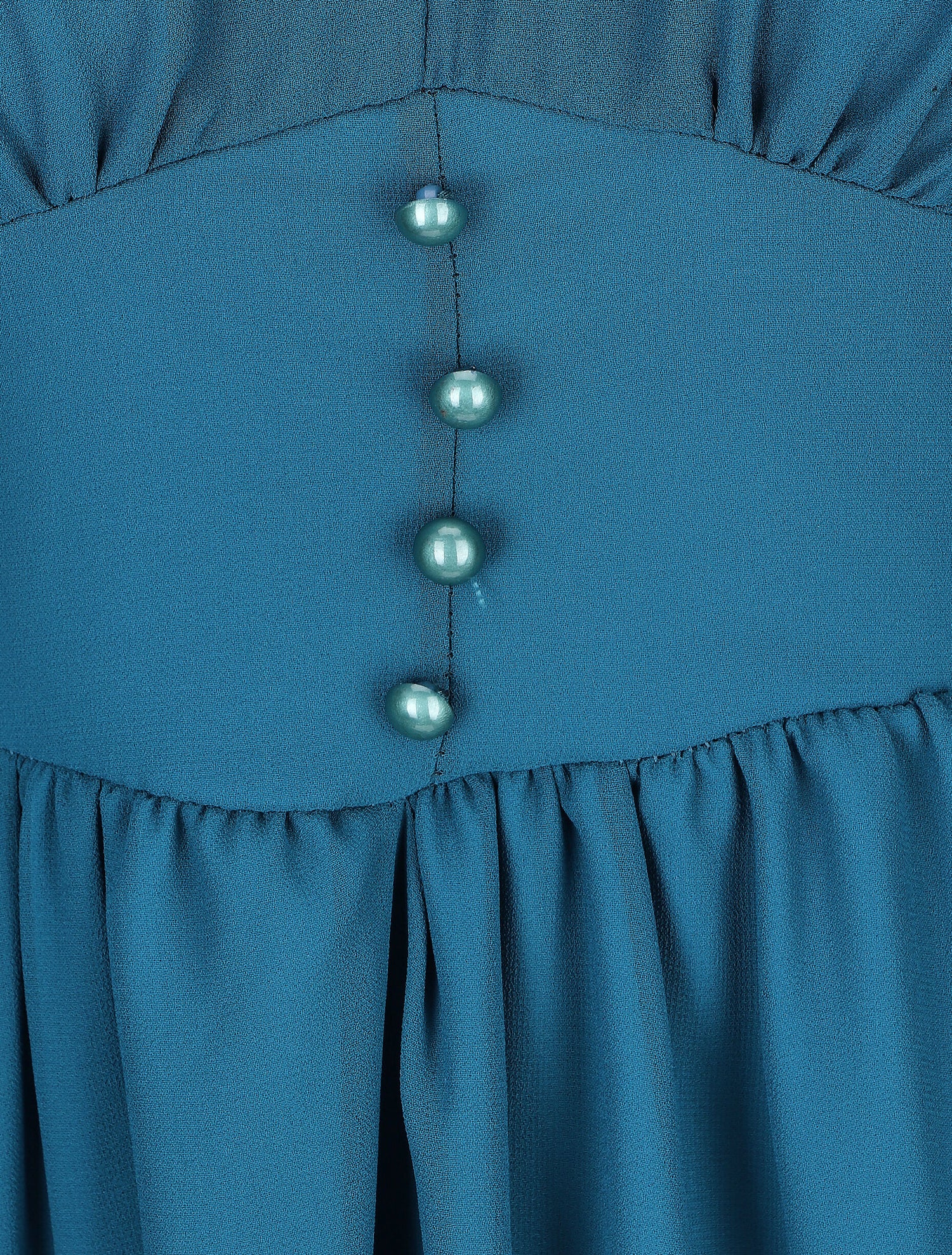 Robe courte patineuse en voile - Bleu canard - 3