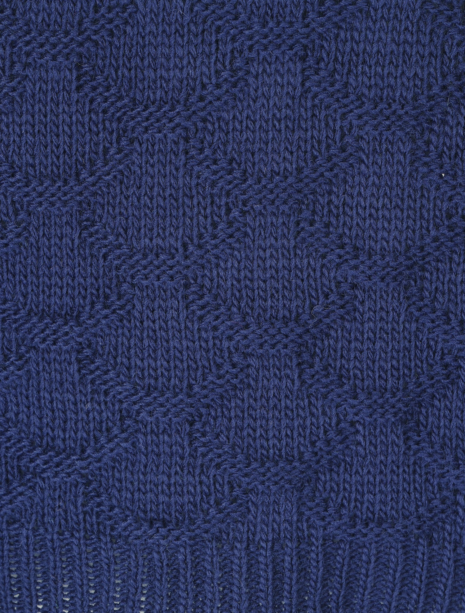 Pull uni en maille et col bateau - Marine - 3