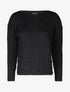 Pull uni en maille à imprimé graphique - Noir - 4
