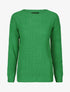 Pull uni en grosse maille à col bateau - Vert - 5