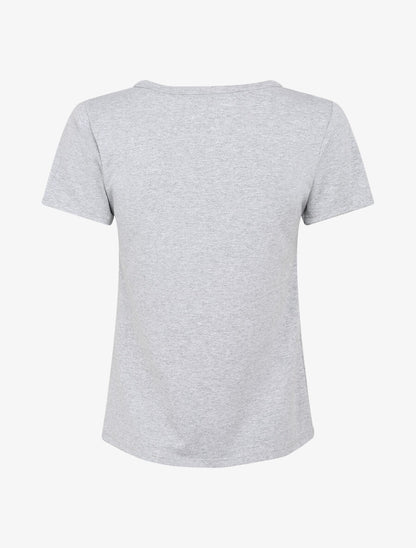 T-shirt à motif plumes et strass - Gris - 2
