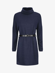 Robe pull à col roulé - Marine - 5