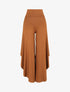 Pantalon ample à bords asymétriques - Camel - 5