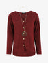 Pull ample à boutons décoratifs - Bordeaux - 1