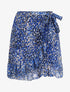 Mini jupe volantée à imprimé fleuri - Bleu roi - 5