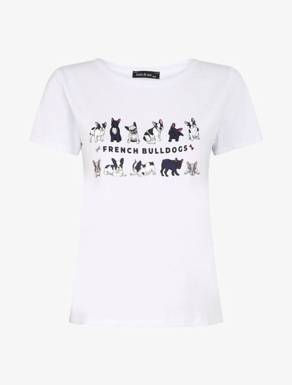 T-shirt à motif bulldogs - Blanc - 1