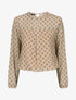 Blouse en voile imprimé vintage - Beige - 5