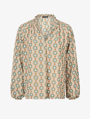 Blouse vaporeuse à imprimé vintage - Beige - 4