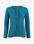 Gilet uni à liseré texturé - Bleu canard - 1