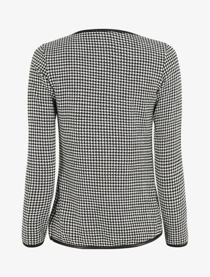 Gilet ouvert imprimé pied de poule - Blanc - 2