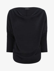 Pull loose col bénitier - Noir - 4