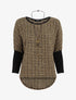 Pull ample imprimé graphique - Camel - 4