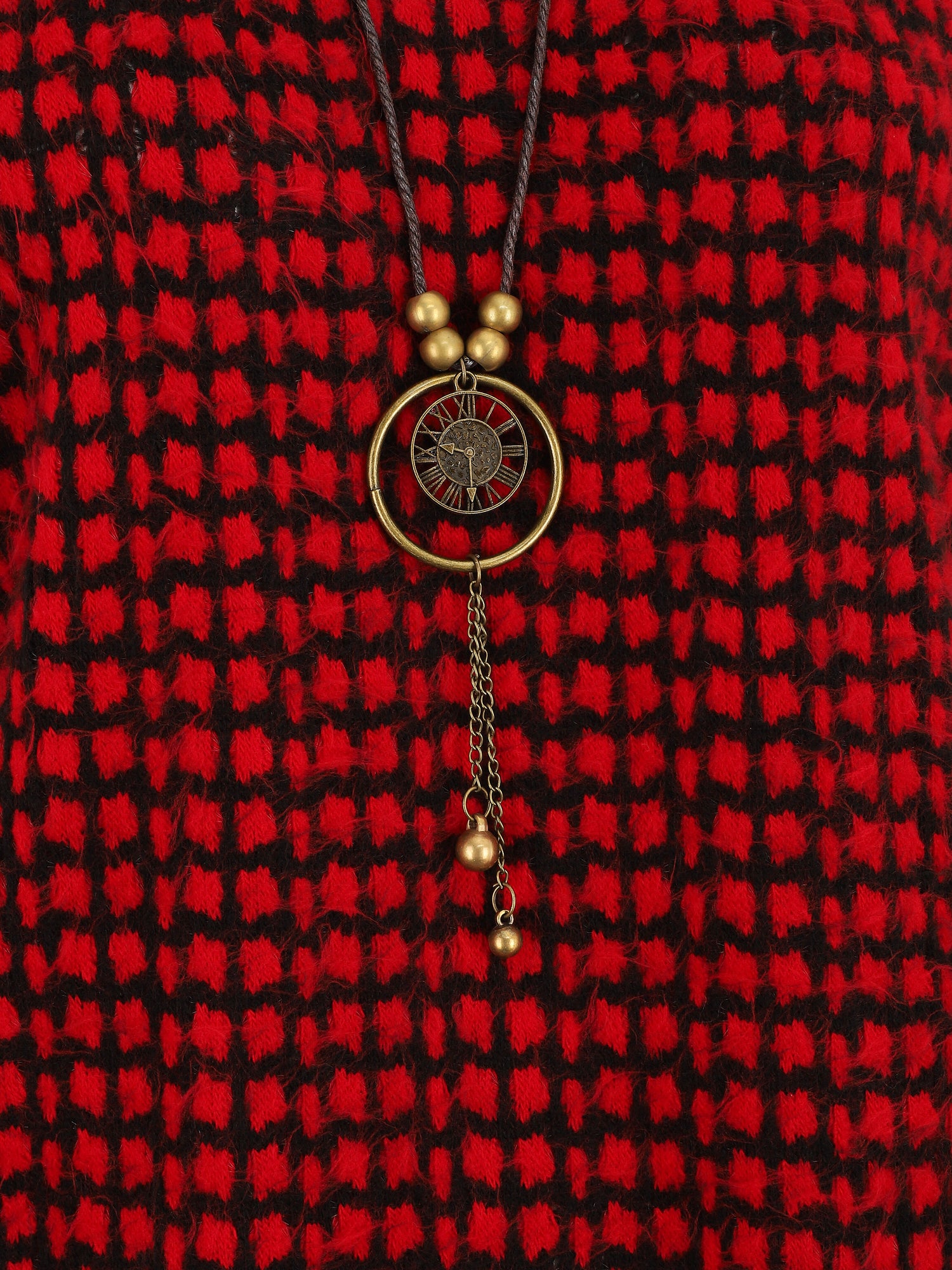 Pull ample imprimé graphique - Rouge - 3