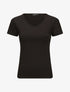 T-shirt à col V - Noir - 1