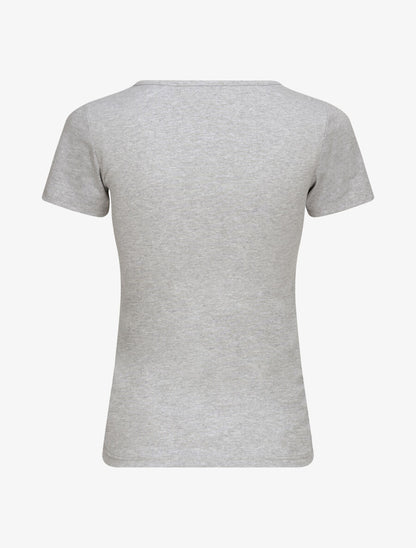 T-shirt à col V - Gris - 2