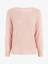 Pull uni en maille motif losange - Rose poudré - 1