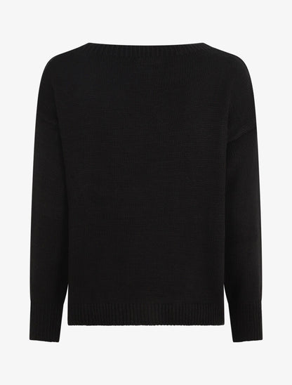 Pull droit à coeur - Noir - 2