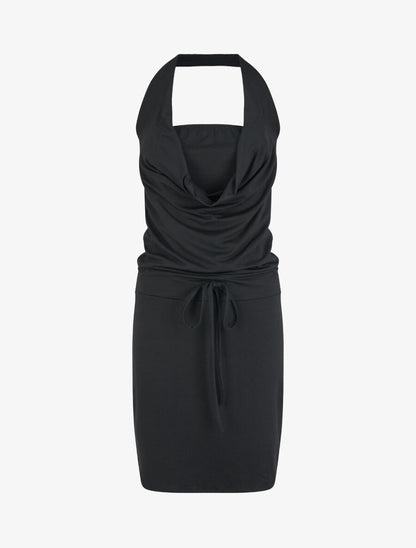 Robe à dos nu et col bénitier - Noir - 1
