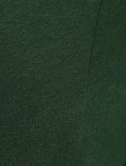 Gilet mi-long uni et ceinturé - Vert - 3