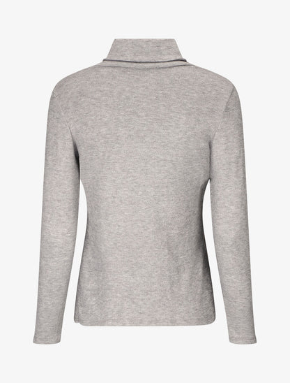 Pull col montant et crochet décoratif - Gris - 2
