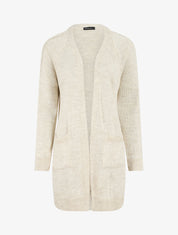 Gilet mi-long à poches plaquées - Beige - 1