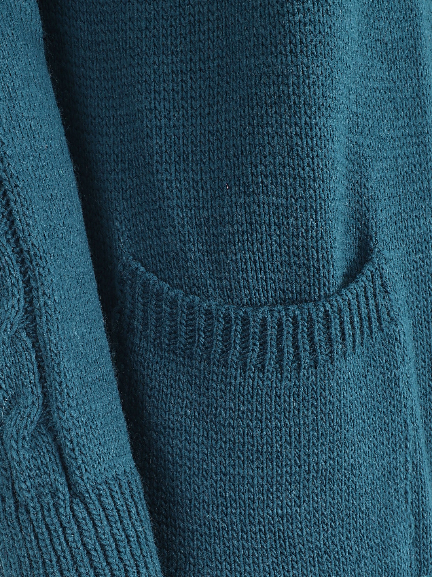 Gilet mi-long à poches plaquées - Bleu canard - 3