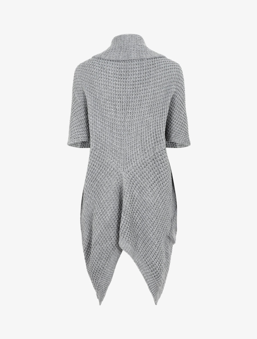 Gilet manches courtes et col châle - Gris - 2