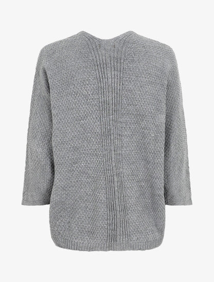 Gilet mi-long ouvert uni - Gris - 2