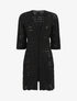 Gilet long en maille ajourée à manches 3/4 - Noir - 4
