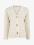 Gilet col V en maille stylisée - Beige - 5