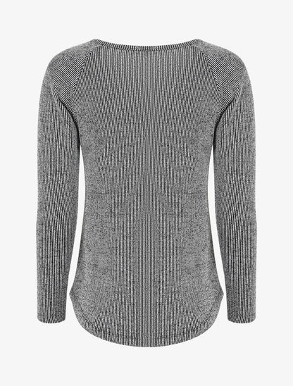 Pull côtelé à boutons - Gris - 2