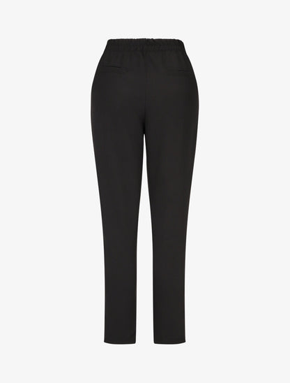 Pantalon droit à boutons décoratifs dorés - Noir - 2