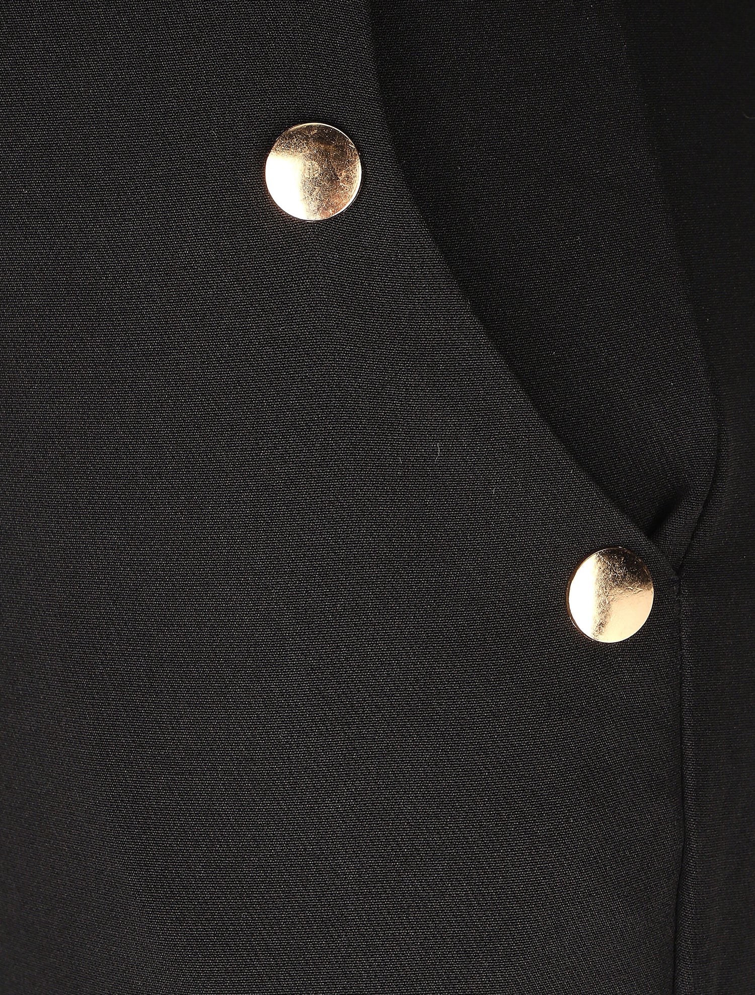 Pantalon droit à boutons décoratifs dorés - Noir - 3
