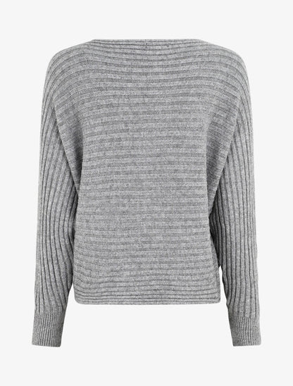 Pull uni oversize chauve-souris - Gris - 2