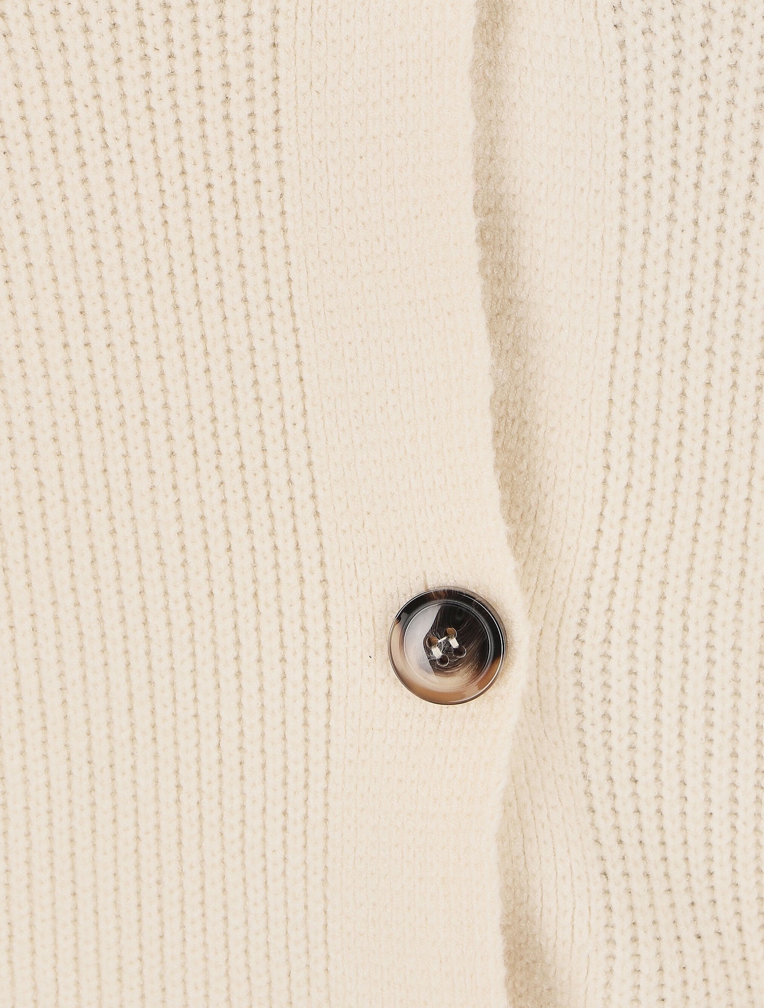 Gilet côtelé à col V - Beige - 3