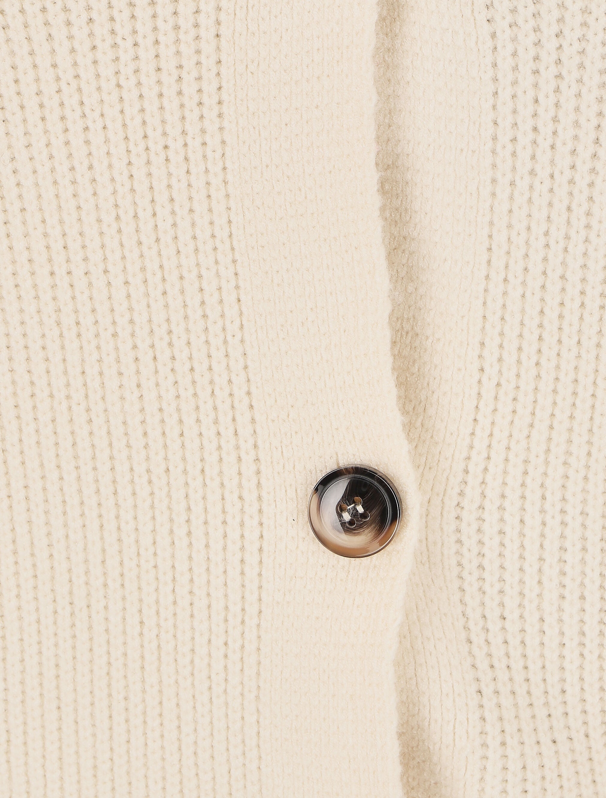 Gilet côtelé à col V - Beige - 3