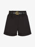 Short droit uni à taille haute élastiquée - Noir - 1