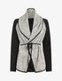 Gilet bi-matière col châle - Beige - 4